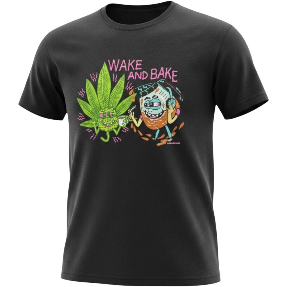 Killer Acid Wake and Bake Graphic T-Shirt Mens Medium Black Ripple Junction Tee